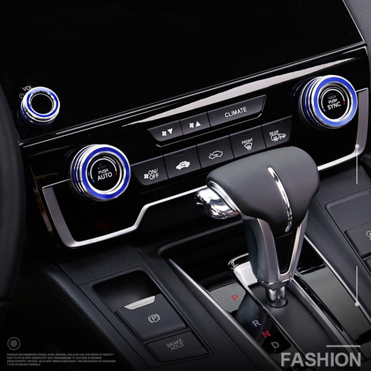 3 PCS Car Metal Air Conditioner Knob Case for Honda CR-V 2017(Blue)