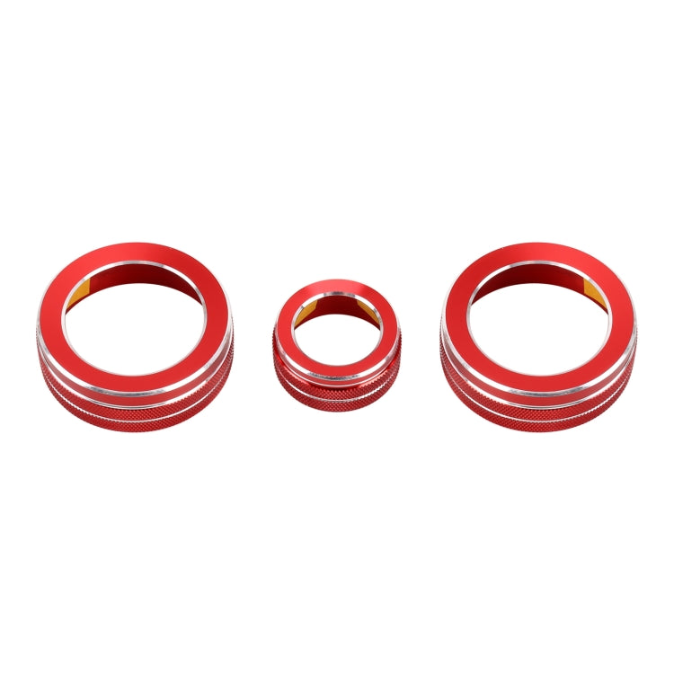 3 PCS Car Metal Air Conditioner Knob Case for Honda CR-V 2017(Red)