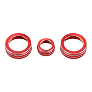 3 PCS Car Metal Air Conditioner Knob Case for Honda CR-V 2017(Red)