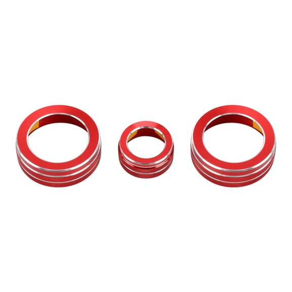 3 PCS Car Metal Air Conditioner Knob Case for Honda CR-V 2017(Red)