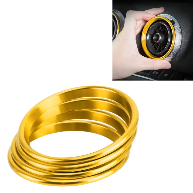 4 PCS Car Metal Air Outlet Decorative Outside Ring for Audi A3 / S3 / Q2L (Gold)