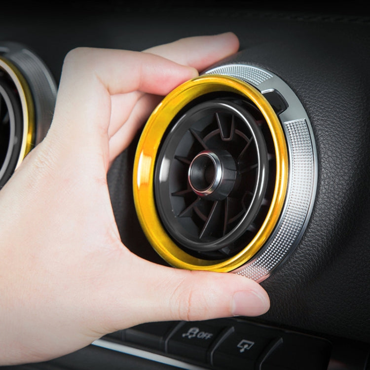 4 PCS Car Metal Air Outlet Decorative Outside Ring for Audi A3 / S3 / Q2L (Gold)