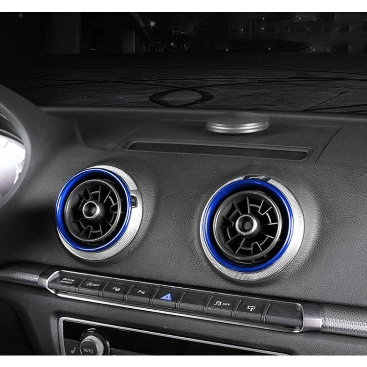 4 PCS Car Metal Air Outlet Decorative Outside Ring for Audi A3 / S3 / Q2L (Blue)