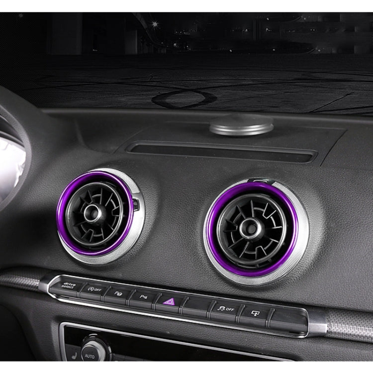 4 PCS Car Metal Air Outlet Decorative Outside Ring for Audi A3 / S3 / Q2L (Purple)