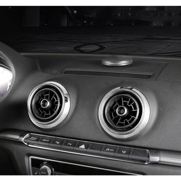 4 PCS Car Metal Air Outlet Decorative Outside Ring for Audi A3 / S3 / Q2L (Silver)