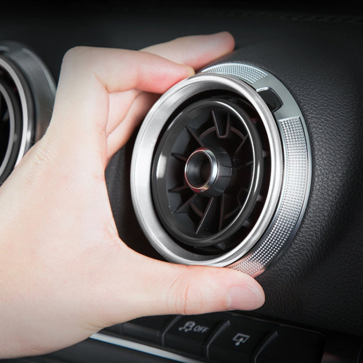 4 PCS Car Metal Air Outlet Decorative Outside Ring for Audi A3 / S3 / Q2L (Silver)