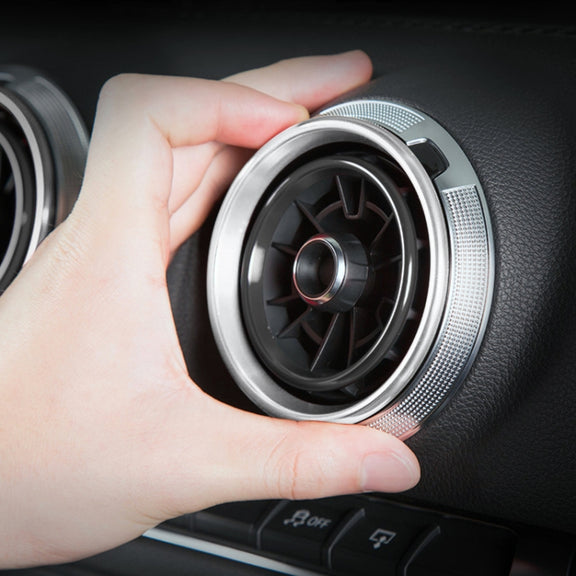 4 PCS Car Metal Air Outlet Decorative Outside Ring for Audi A3 / S3 / Q2L (Silver)