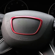 Car Auto Steering Wheel Ring Cover Trim Sticker Decoration for Audi (Red)