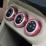 Car Metal Air Conditioner Knob Case for Mitsubishi ASX (Red)