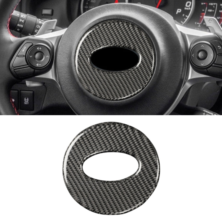 Car Carbon Fiber Steering Wheel Decorative Sticker for Subaru BRZ 2013-2017, Left and Right Drive Universal (Black)