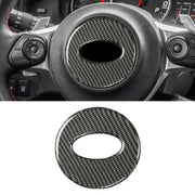 Car Carbon Fiber Steering Wheel Decorative Sticker for Subaru BRZ 2013-2017, Left and Right Drive Universal (Black)