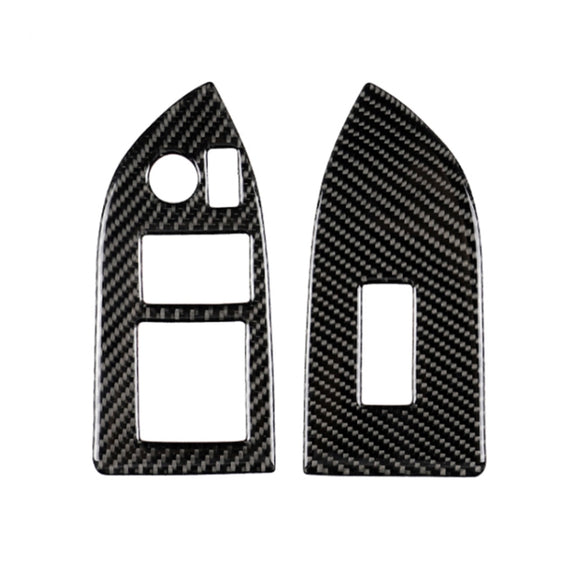 Car Carbon Fiber Window Glass Lifting Panel Decorative Sticker for Subaru BRZ / Toyota 86 2013-2017, Left Drive (Black)