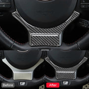 Car Carbon Fiber Steering Wheel Decorative Sticker for Lexus IS250 2013-, Left Drive