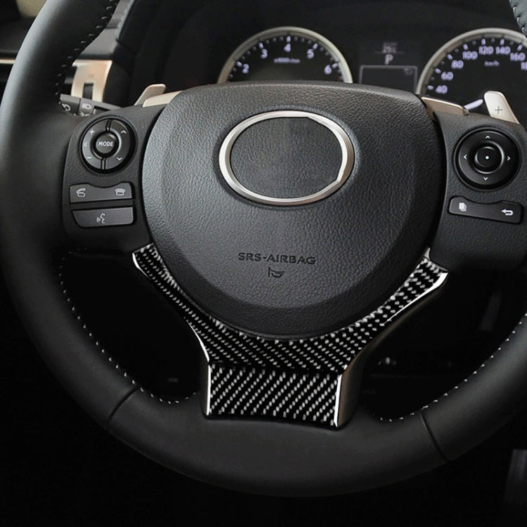 Car Carbon Fiber Steering Wheel Decorative Sticker for Lexus IS250 2013-, Left Drive