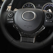 Car Carbon Fiber Steering Wheel Decorative Sticker for Lexus IS250 2013-, Left Drive