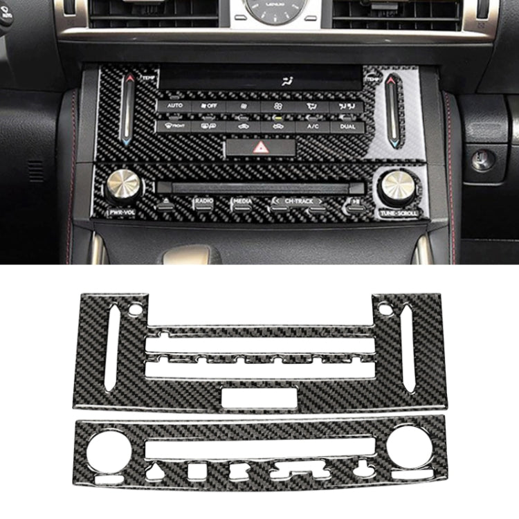 Car Carbon Fiber Air Conditioning CD Panel Decorative Sticker for Lexus IS250 2013-, Left Drive