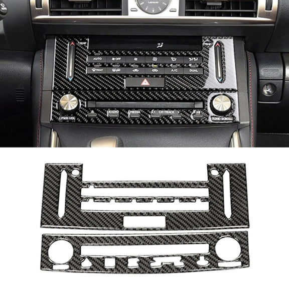Car Carbon Fiber Air Conditioning CD Panel Decorative Sticker for Lexus IS250 2013-, Left Drive