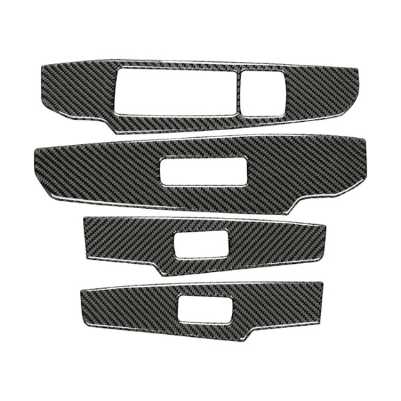 Car Carbon Fiber Window Glass Lifting Panel Button Decorative Sticker for Lexus IS250 2013-, Left Drive A Style