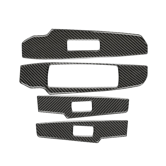 Car Carbon Fiber Window Glass Lifting Panel Button Decorative Sticker for Lexus IS250 2013-, Left Drive B Style