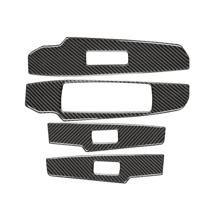 Car Carbon Fiber Window Glass Lifting Panel Button Decorative Sticker for Lexus IS250 2013-, Left Drive B Style