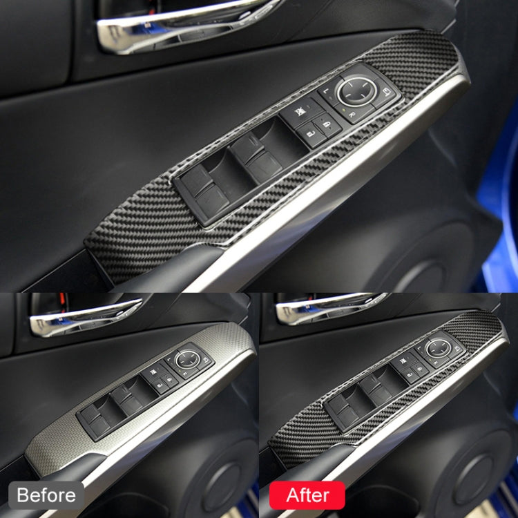 Car Carbon Fiber Window Glass Lifting Panel Button Decorative Sticker for Lexus IS250 2013-, Left Drive B Style