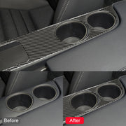 Car Carbon Fiber Water Cup Holder Panel Decorative Sticker for Lexus IS250 2013-, Left Drive