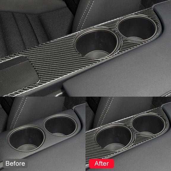 Car Carbon Fiber Water Cup Holder Panel Decorative Sticker for Lexus IS250 2013-, Left Drive