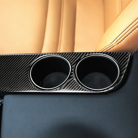 Car Carbon Fiber Water Cup Holder Panel Decorative Sticker for Lexus IS250 2013-, Left Drive