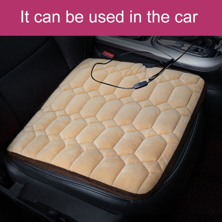 Car USB Seat Heater Cushion Warmer Cover Winter Heated Warm Mat, Style: Square (Red)