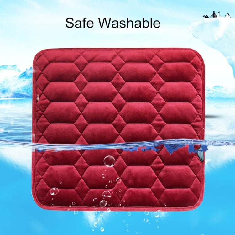 Car USB Seat Heater Cushion Warmer Cover Winter Heated Warm Mat, Style: Square (Red)