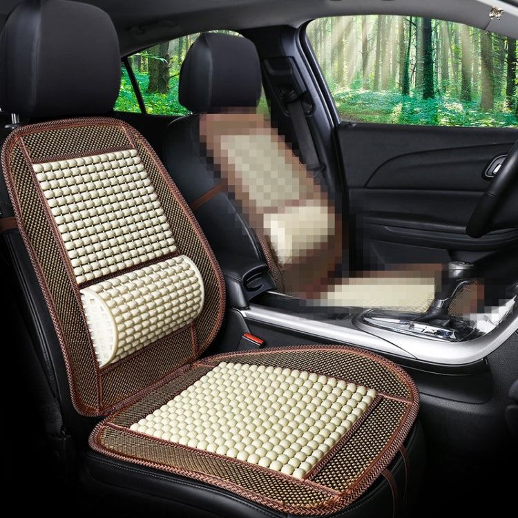 Car Seat Covers Summer Cool Imitation Wooden Beads Ventilation Breathable Seat Cushion(Beige)