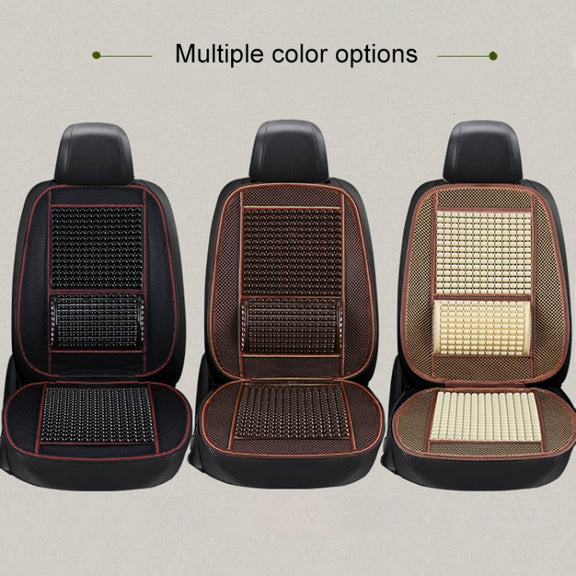 Car Seat Covers Summer Cool Imitation Wooden Beads Ventilation Breathable Seat Cushion(Coffee)
