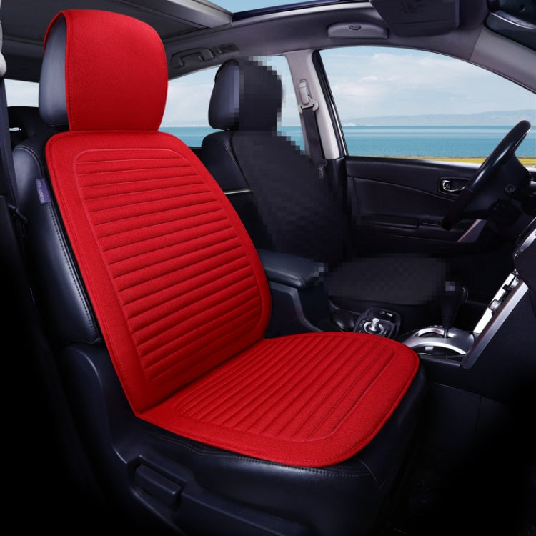 Car Four Seasons Linen Fabric Front Seat Cushion (Red)