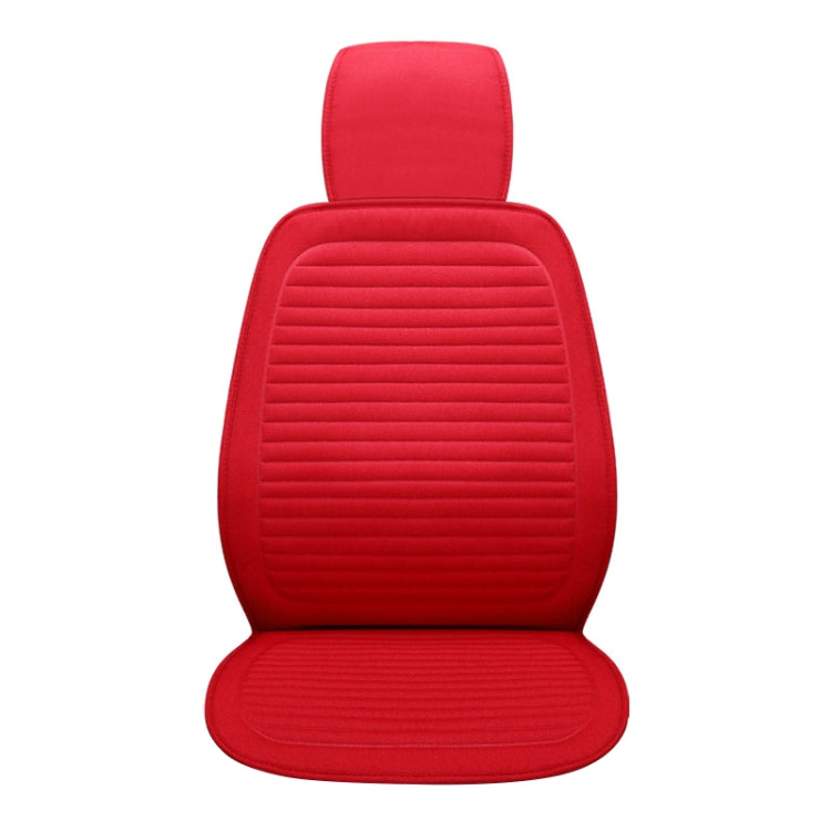 Car Four Seasons Linen Fabric Front Seat Cushion (Red)