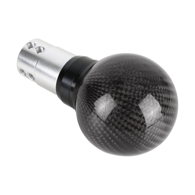 Universal Car Pressable Telescopic Carbon Fiber Gear Head Gear Shift Knob, Length: 9.5cm (Black)