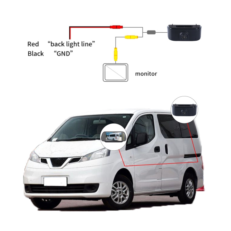 PZ469 Car Water-resistant 170 Degree Brake Light View Camera for Nissan N200 2010-2017