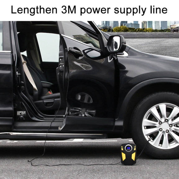 Car 12V Portable Inflatable Cylinder Pedal Digital Display Air Pump with Light