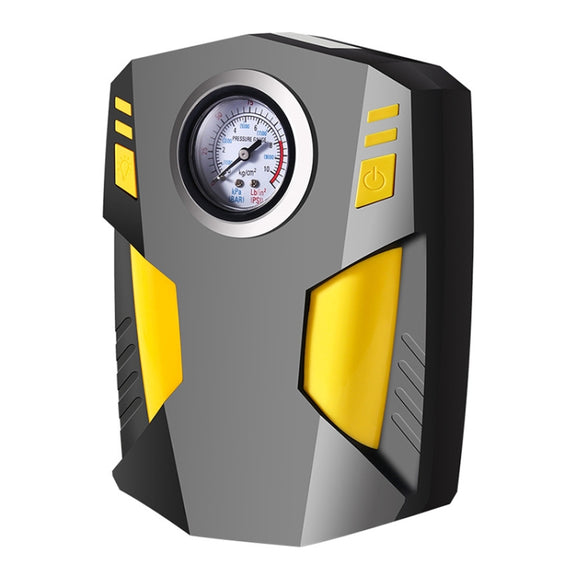 Car 12V Portable Inflatable Cylinder Pedal Pointer Air Pump with Light & Tool Box