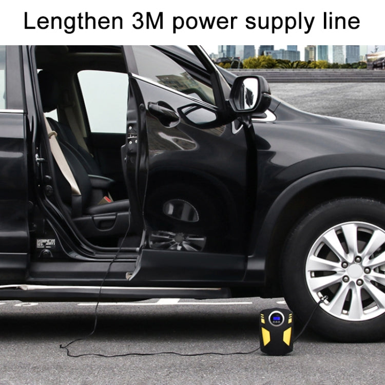 Car 12V Portable Inflatable Cylinder Pedal Digital Display Air Pump with Light & Tool Box
