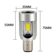 BA20D DC12-80V / 20W / 6000K / 2000LM Motorcycle Headlight with Angel Eyes (Red)