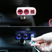 SHUNWEI SD-1918 80W 3.1A Car 2 in 1 Dual USB Charger (White)