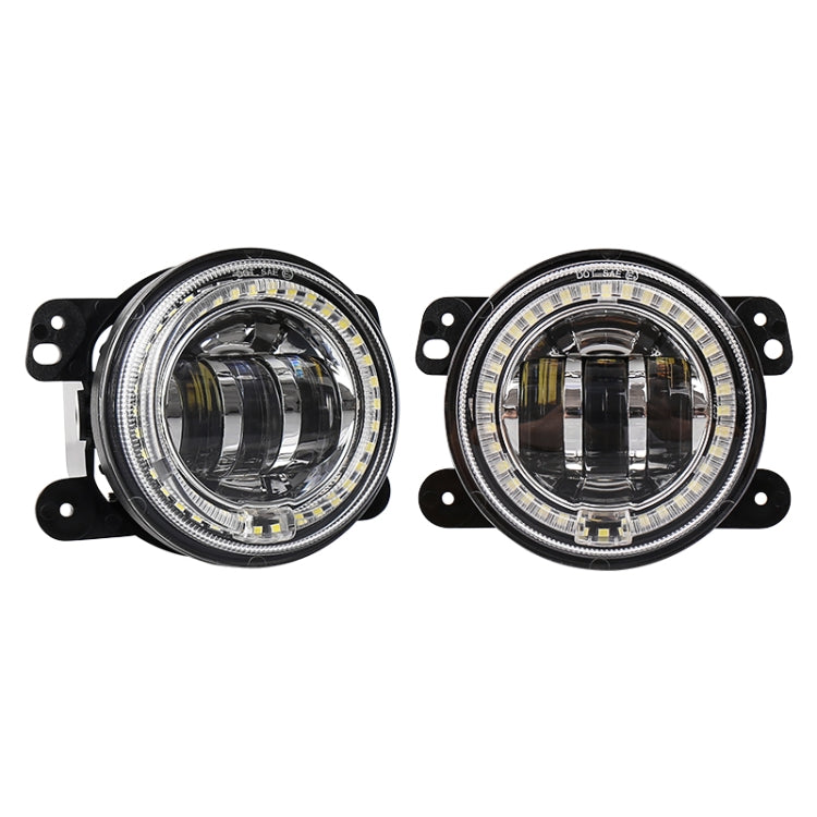 2 PCS DC12V-30V / 30W / 3A / 1440LM 12LEDs  4 inch Car LED Colorful Fog Light, Style: White Background (White Light)