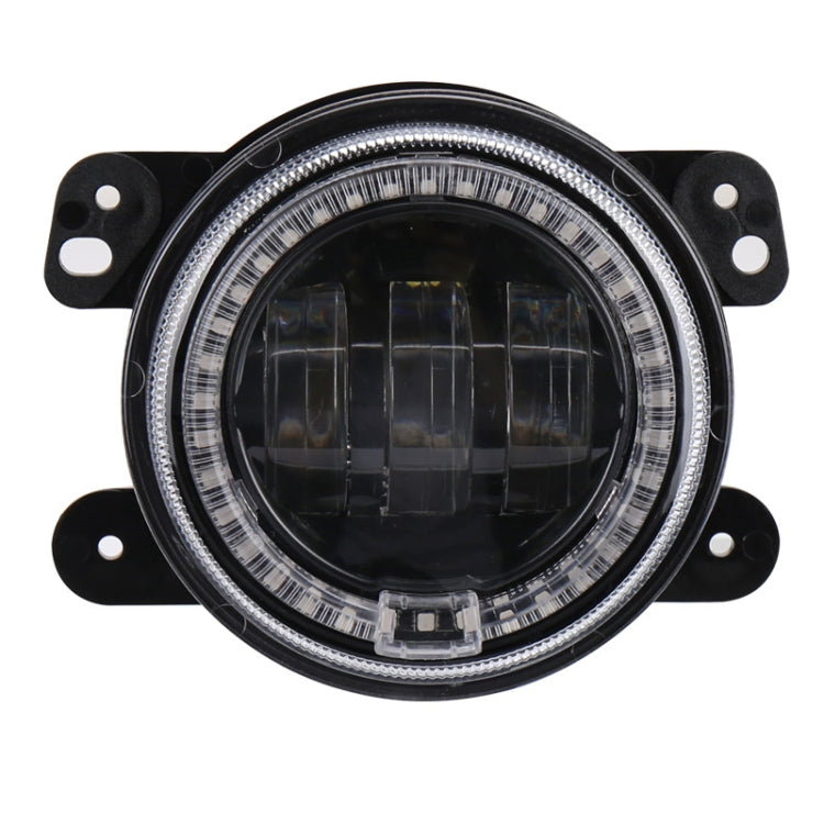 2 PCS DC12V-30V / 30W / 3A / 1440LM 12LEDs  4 inch Car LED Colorful Fog Light, Style: Black Background(White Light)