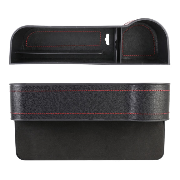 2 PCS Car Multi-functional Principal And Deputy Driver Seat Console Leather Box (Black)