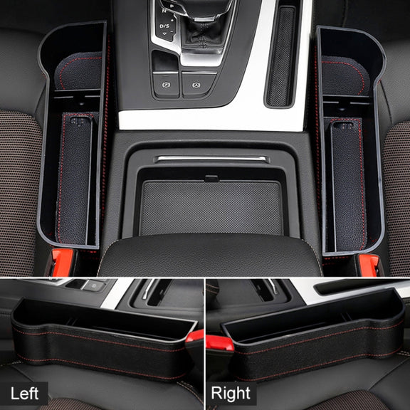 2 PCS Car Multi-functional Principal And Deputy Driver Seat Console Leather Box (Black)