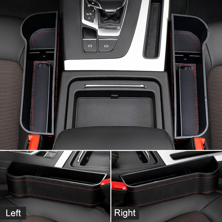 2 PCS Car Multi-functional Principal And Deputy Driver Seat Console Leather Box (Black)