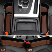 2 PCS Car Multi-functional Principal And Deputy Driver Seat Console Leather Box (Brown)
