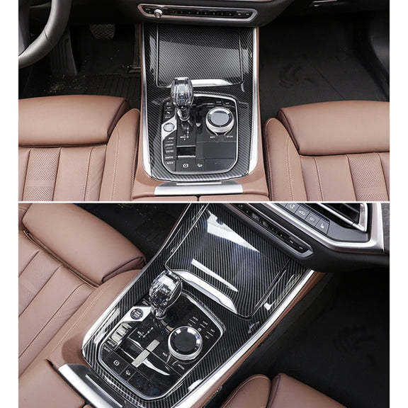 2 PCS Car Carbon Fiber Gear Panel Decorative Sticker for BMW X5 2020