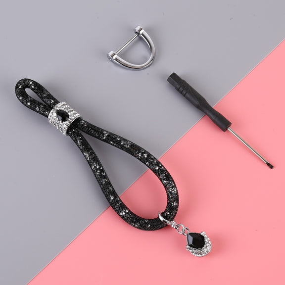 Car Diamond Metal + Plastic Keychain (Black)