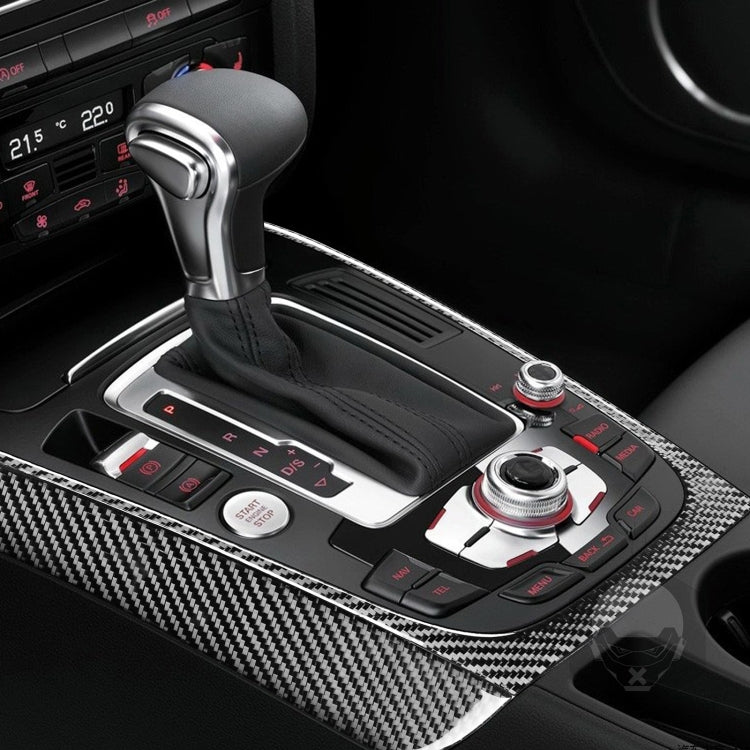 3 in 1 Car Carbon Fiber Gears Panel Decorative Sticker for Audi A5 Hard Top 2008-, Left and Right Drive Universal